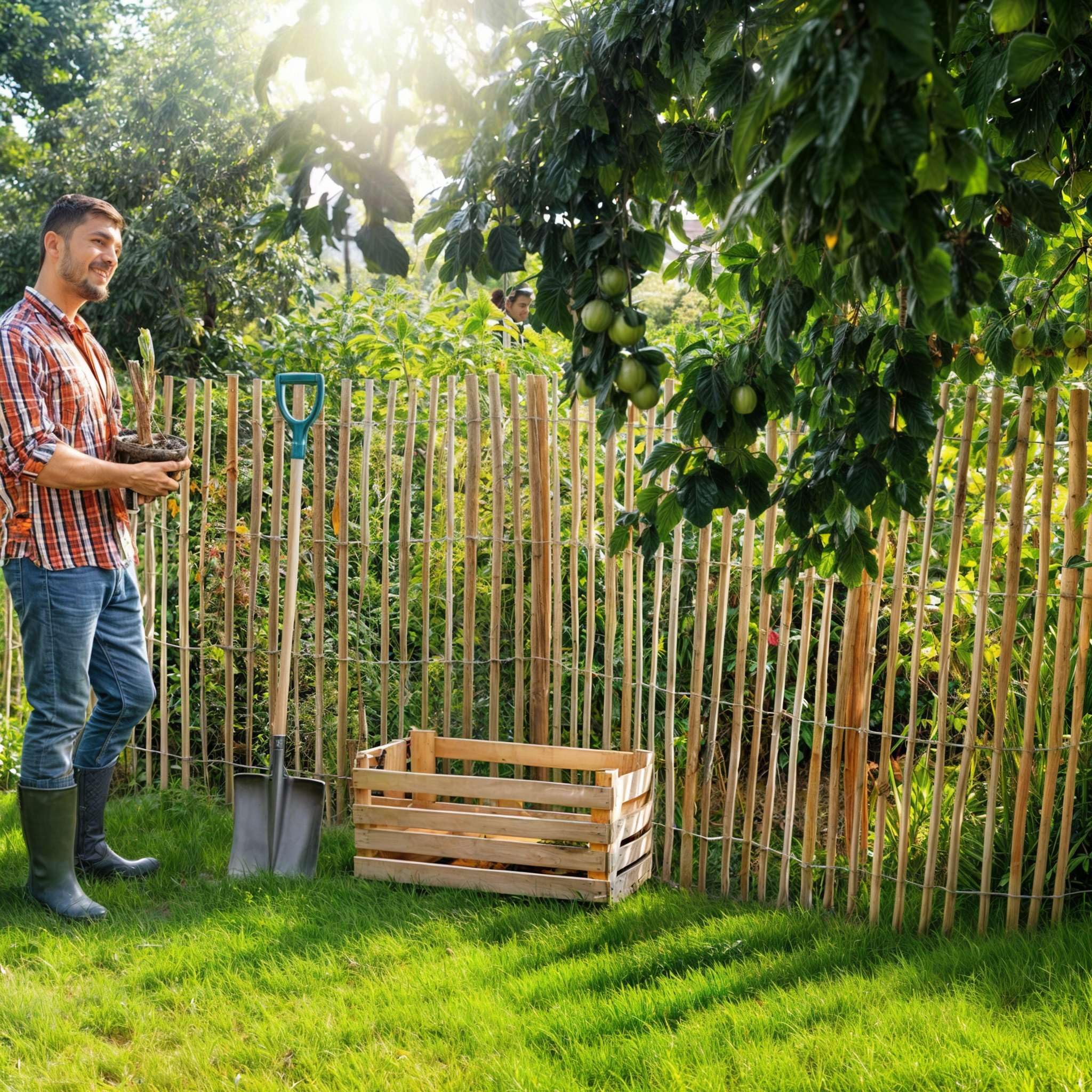 BOGATECO Valla de estacas de madera de avellana, 120 x 500 cm, con postes de 150 cm, distancia entre láminas de 7 a 8 cm, perfecta como valla de jardín, valla de madera, postes duraderos