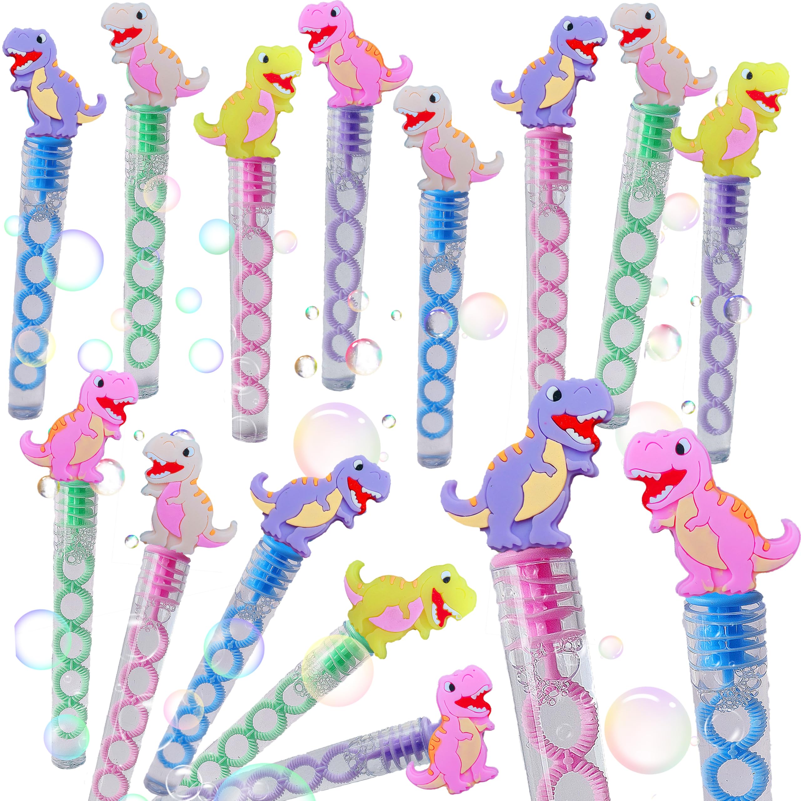 24 Packs Bulk Mini Dinosaur Bubble Wands Summer Graduation Party Favors,Summer Party Supply