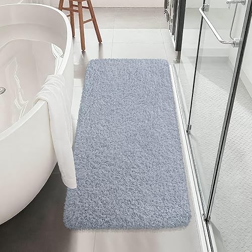 Miniatura 11 de Alfombras de Baño Antideslizantes 24"x16", Alfombrillas de Baño Absorbentes de Secado Rápido, Alfombras de Baño de Microfibra Shaggy, Felpa Extra
