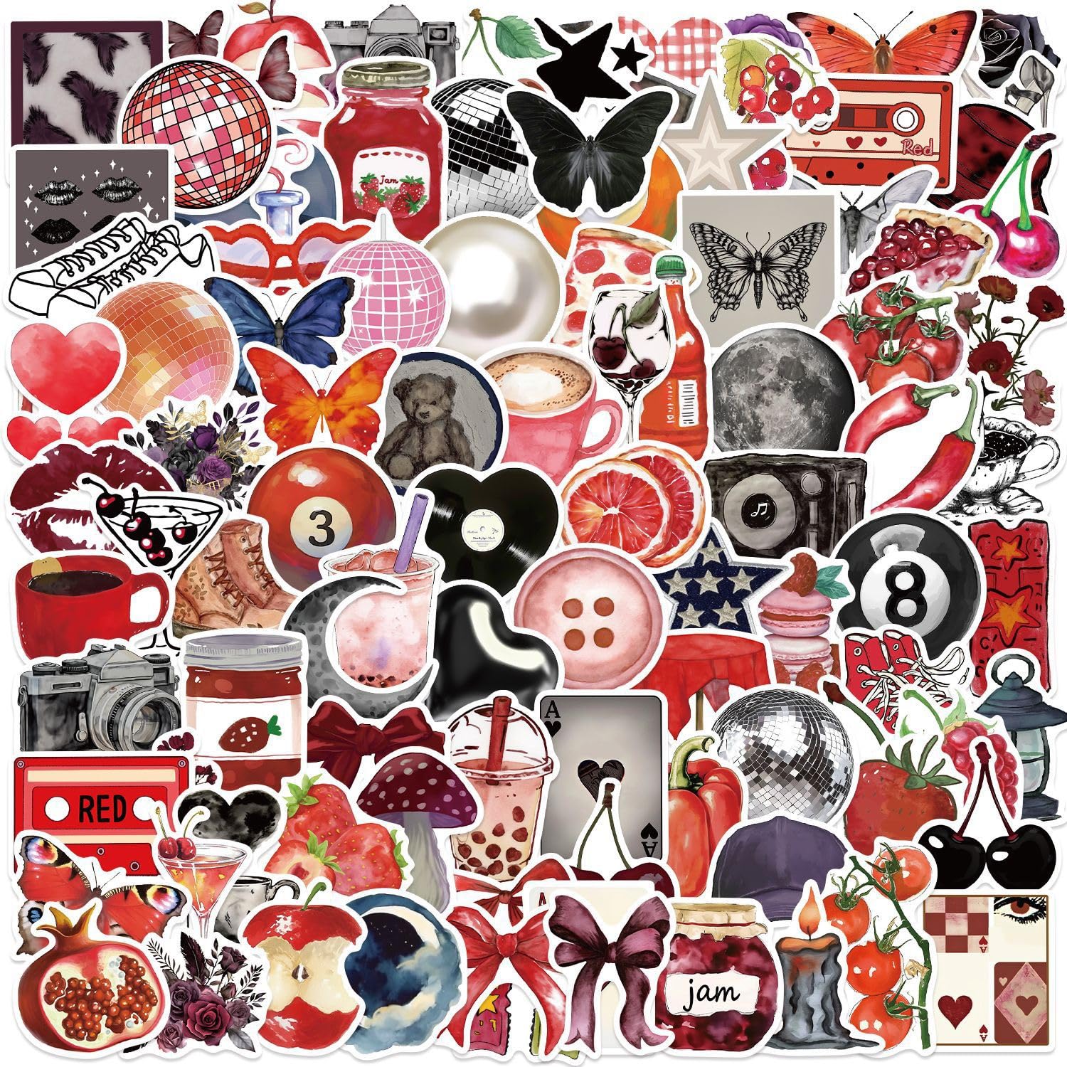 100 PCS Y2K Aesthetic Stickers Pack - Waterproof Vinyl Decals for Laptop Water Bottle, Skateboard, Y2k Stickers-2