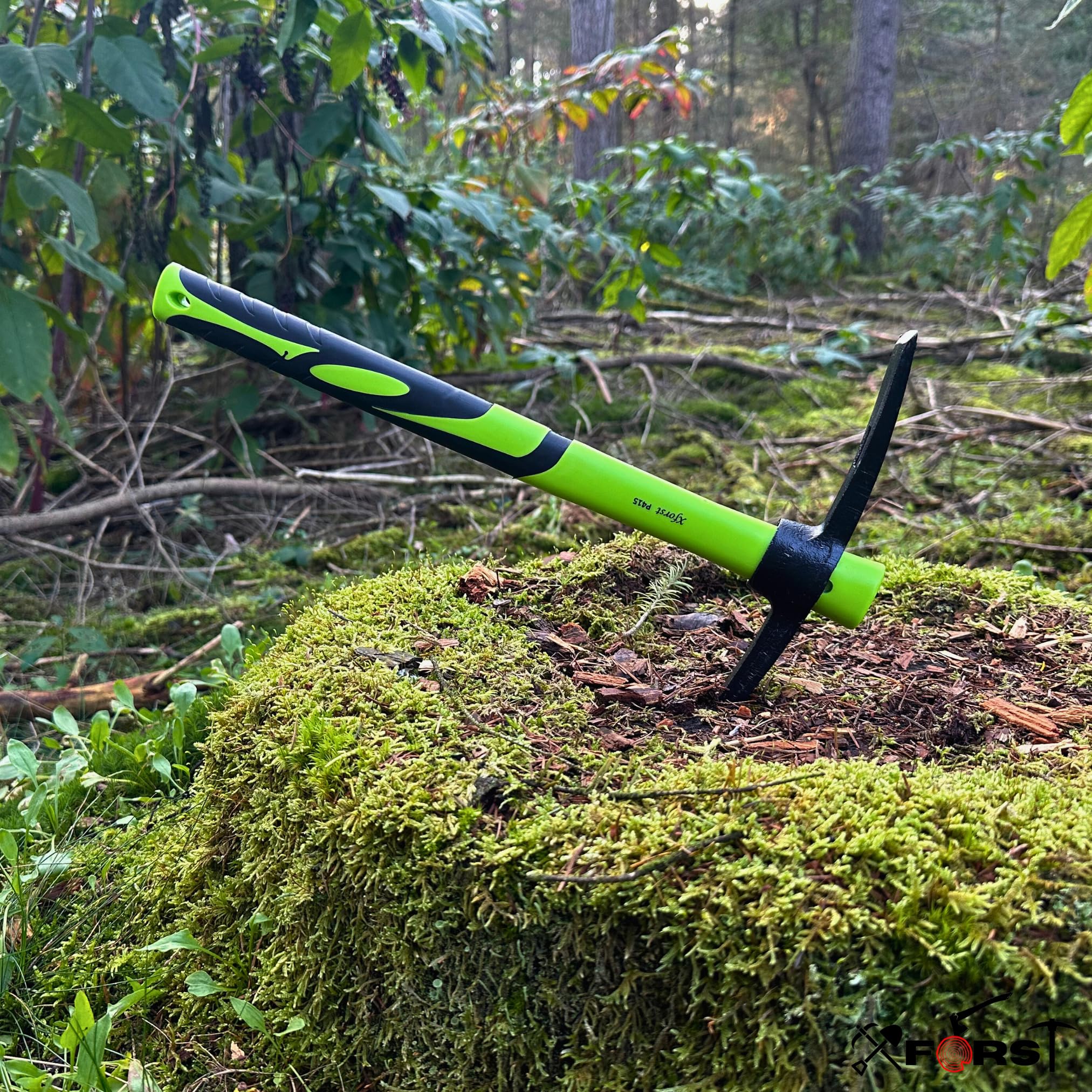 Xforst Set de Jardinage avec Pioche et Mini Pelle, avec des Manches en Fibre de Verre et têtes en Acier Forge. Solides et légères. Idéale pour Le Jardinage, la randonnée et la Prospection.