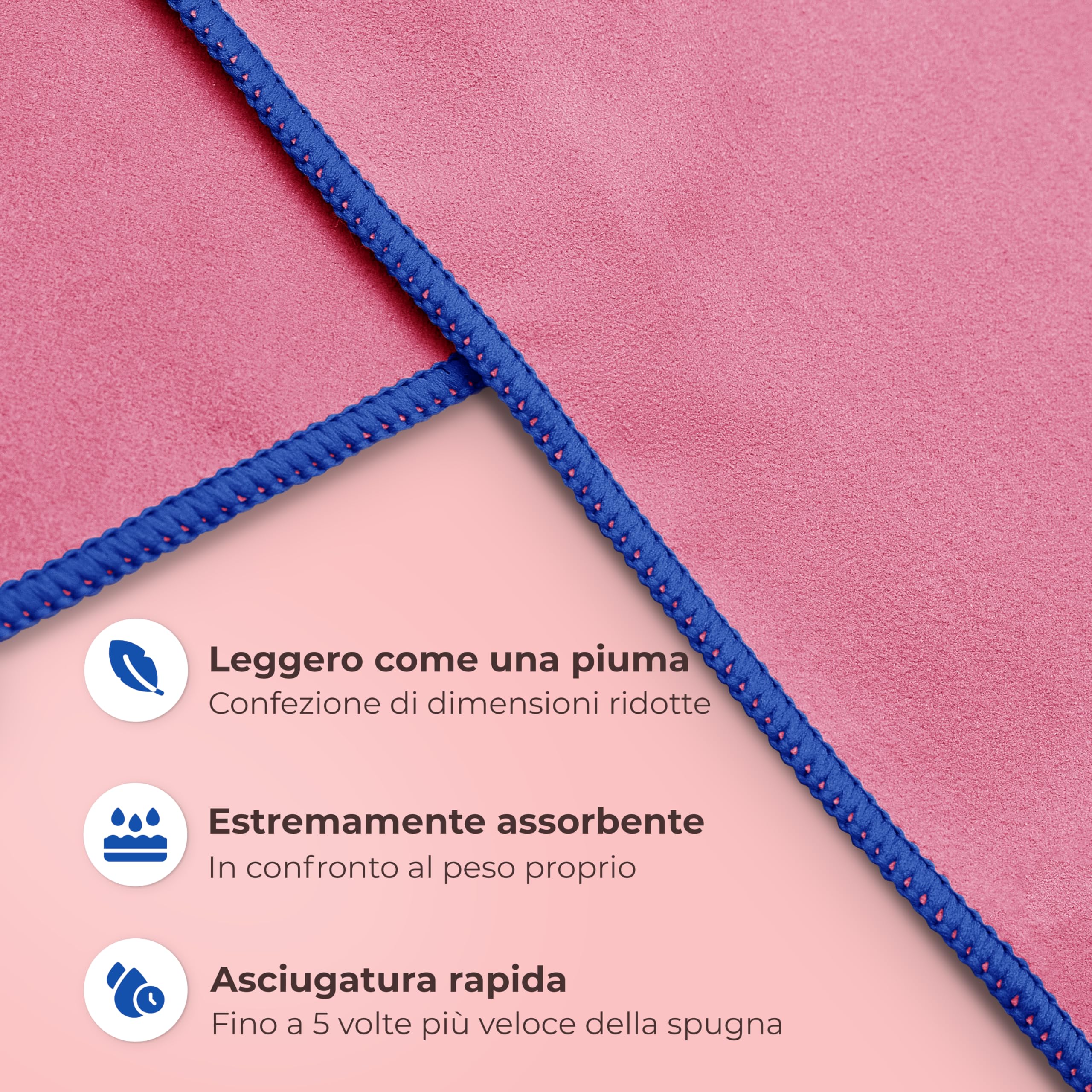 NirvanaShape Microfibra - Asciugamano da Viaggio, per Spiaggia, Sport, L 140 x 70 cm