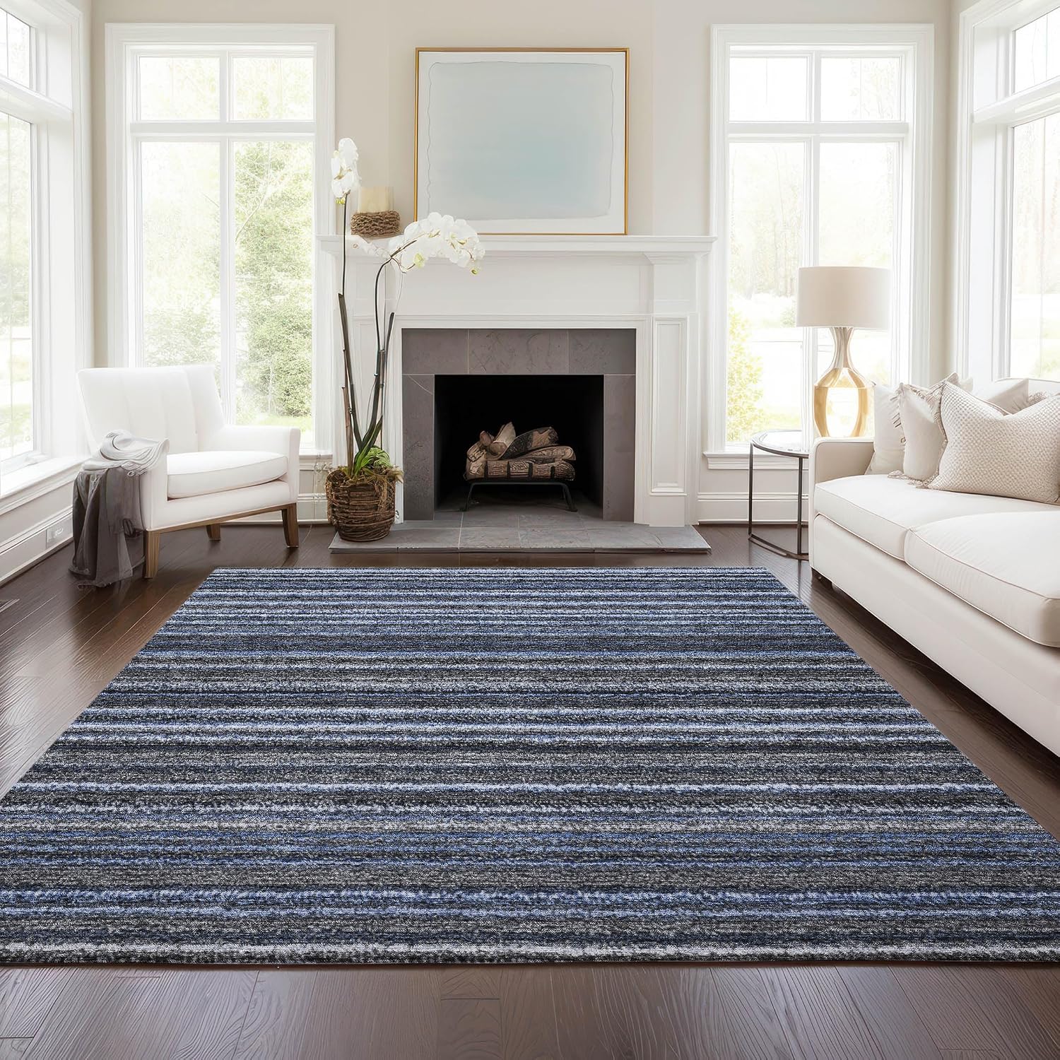Addison Rugs Chantille ACN598 Blue 8' x 10' Indoor Outdoor Area Rug, Easy Clean, Machine Washable, Non Shedding, Bedroom, Living Room, Dining Room, Kitchen, Patio Rug