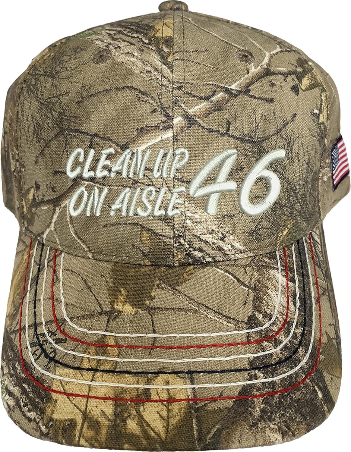 Cleanup on Aisle 46 Embroidered Camo Structured Adjustable One Size Fits All Hat