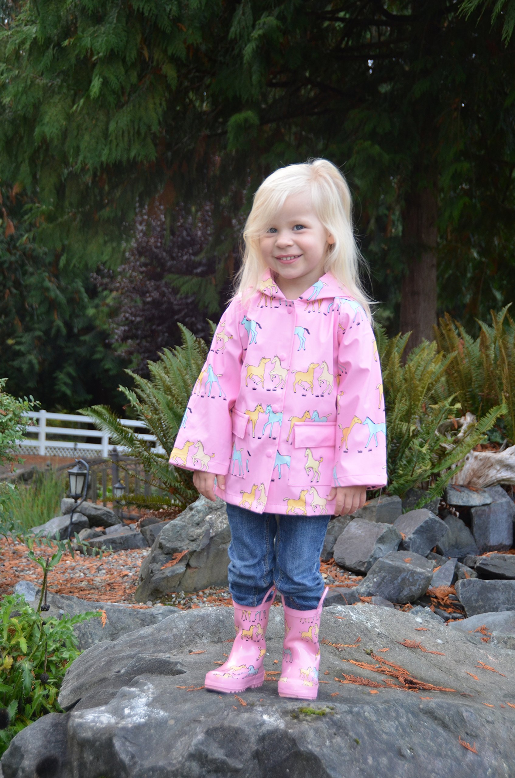 Wippette Baby Girls' All Over Printed Rainwear, Leopard, 18 Months