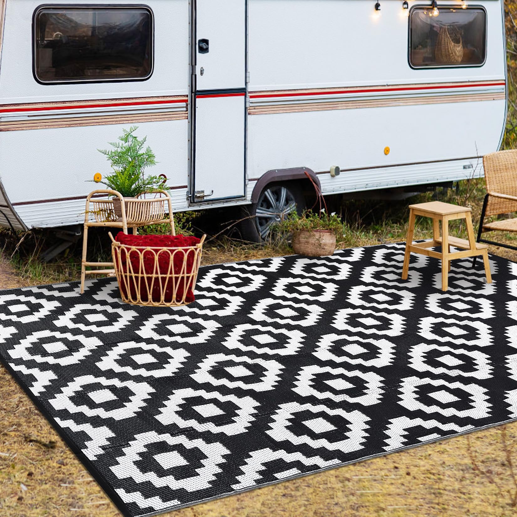 Snapklik.com : Outdoor Rug For Patio 9x18 Plastic Straw Rug Waterproof ...