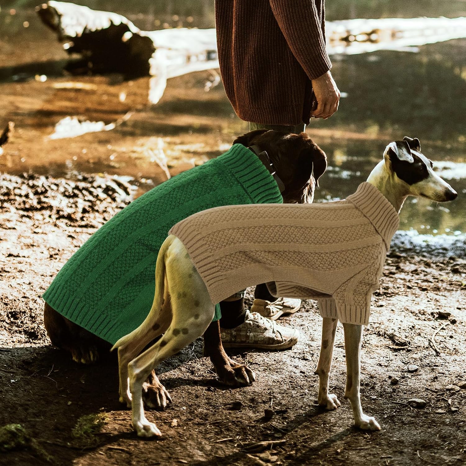 Queenmore XXL Dog Sweater,Large Dog Sweaters for Dogs Girls Boys,Xmas Turtleneck Pullover Pet Sweaters for Large Dogs,Cold Weather Doggie Sweatshirt Knitwear for Golden Retriever,Labrador(Camel,XXL)