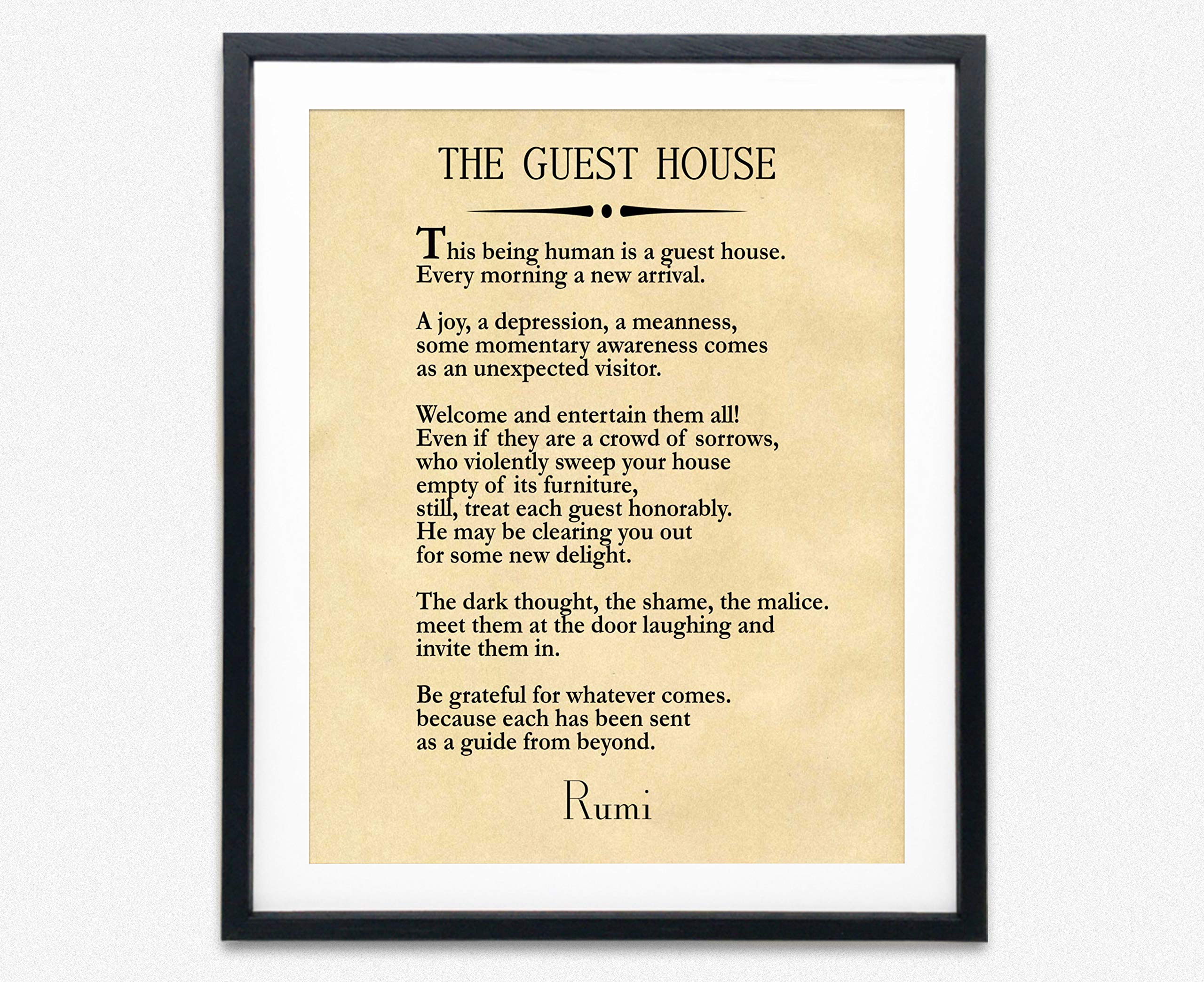 Buy WallBuddy Rumi Quote The Guest House Poem by Rumi Inspiring Poem