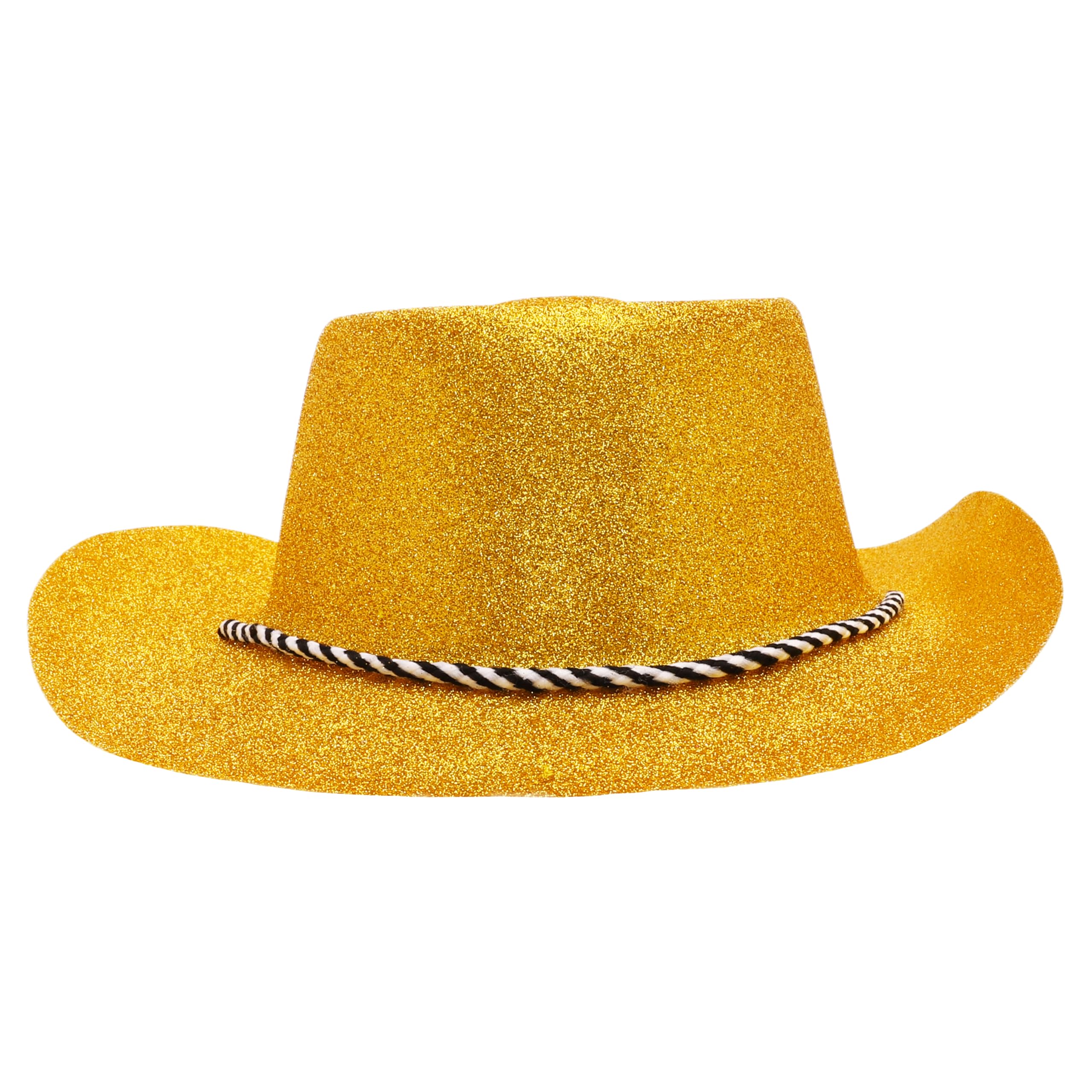 Toyland® Pack of 3-34cm (13") Gold Glitter Cowboy Hats - Festivals, Concerts, Fancy Dress & Hen Do Accessories - Image 4