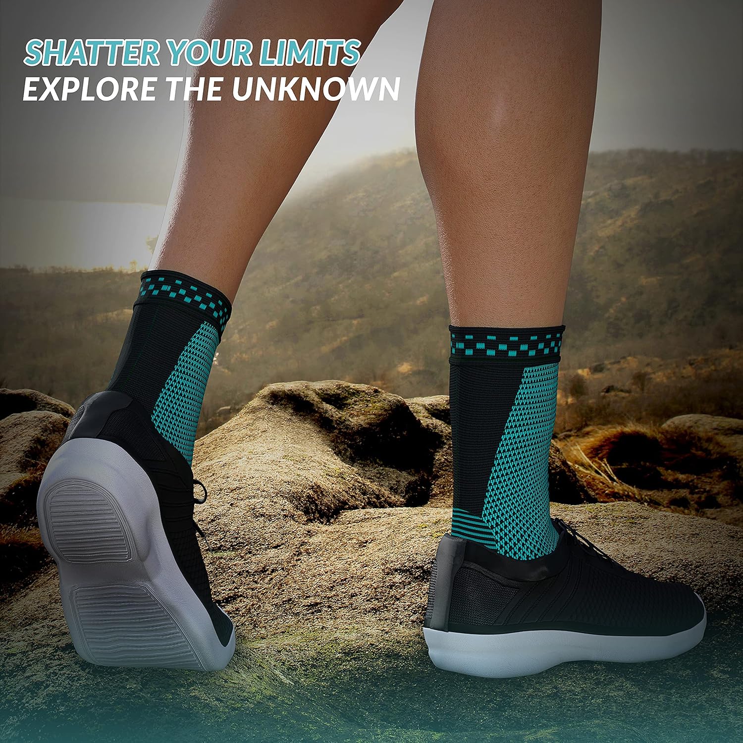 MODVEL 2 Pack Ankle Brace Compression Sleeve | Injury Recovery, Joint Pain and More | Achilles Tendon Support, Plantar Fasciitis Foot Socks with Arch Support : Health & Household