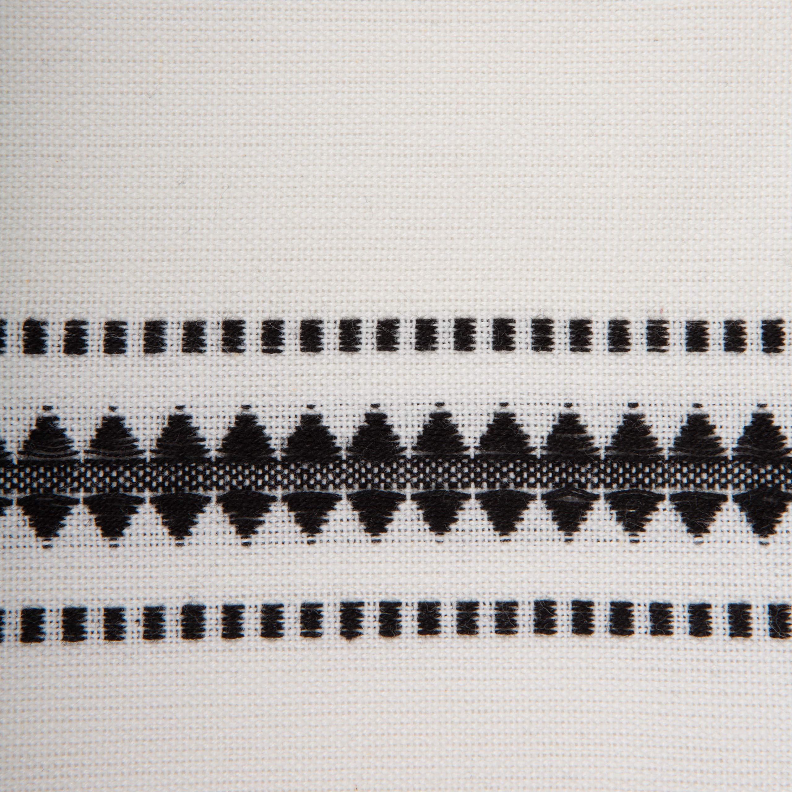 DII Zig Dobby Tabletop Collection, White Cotton Background with Embellished Stripe, Napkin Set, Black, 6 Count - Image 2