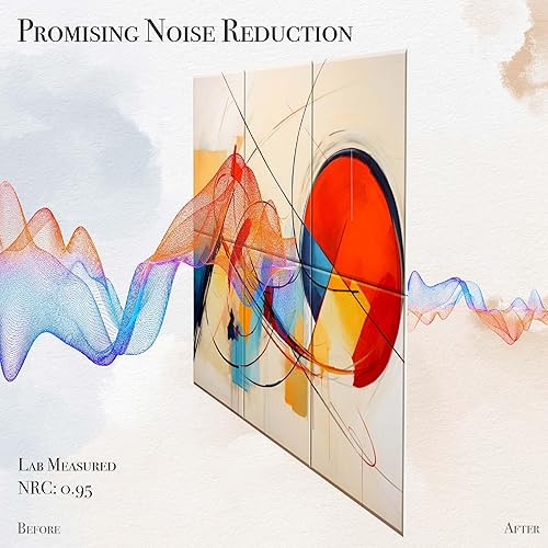 Miniatura 3 de Paneles acústicos de pared, paneles acústicos artísticos de 72 x 48 pulgadas, paneles acústicos decorativos, paneles de pared acústicos, arte de