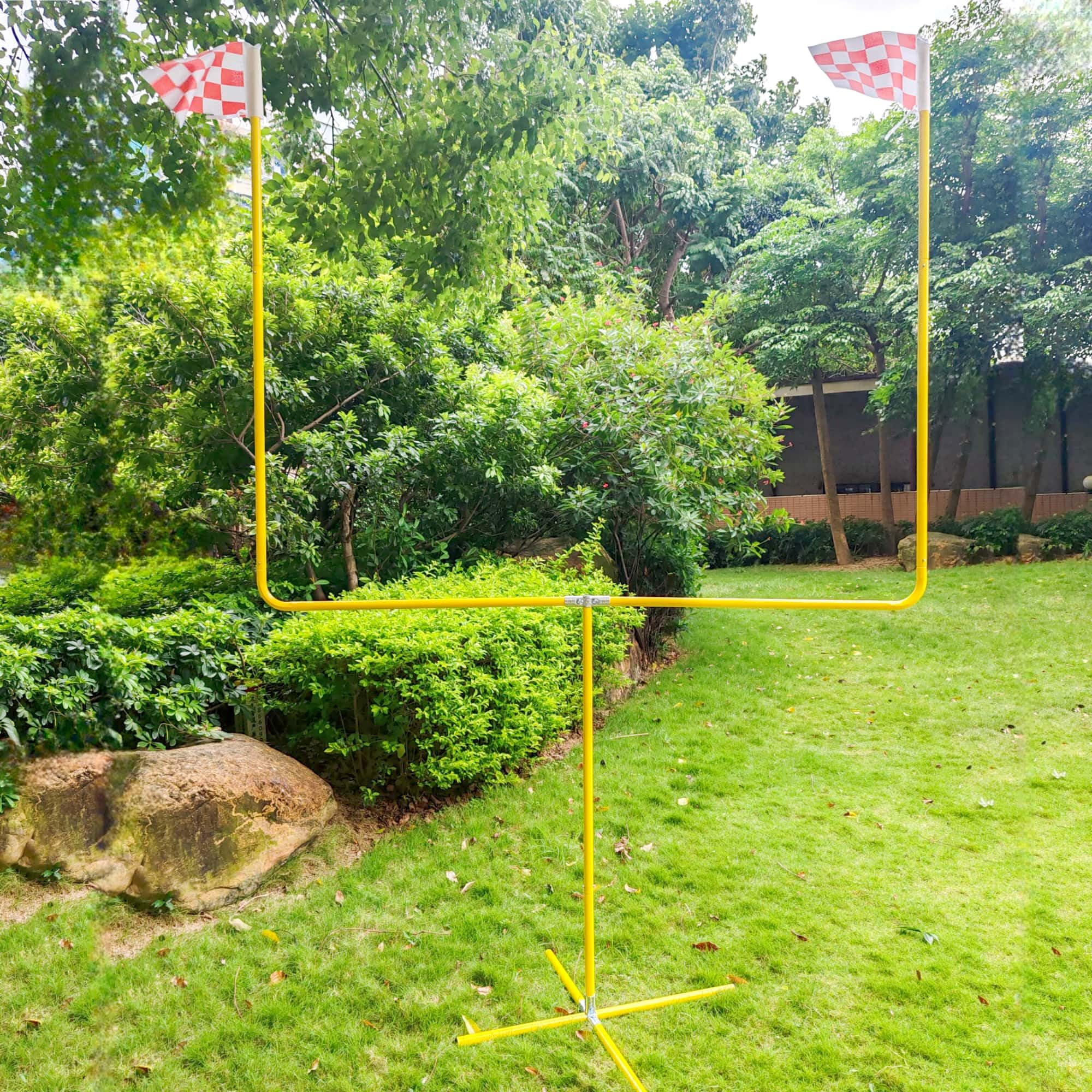 Słupek bramkowy do piłki nożnej, 8,6 ft x 6 ft, rama z rur stalowych, słupek bramkowy z 6 szt. miniaturowych nadmuchiwanych piłek gumowych, podstawka do kopania, pompka do piłek