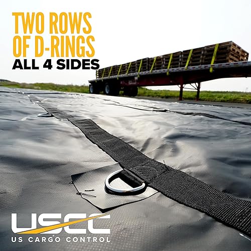 Miniatura 5 de US Cargo Control Lona de acero ligera  Lona de cama plana de 20 pies x 16 pies  14 onzas de material impermeable de poliéster recubierto de PVC