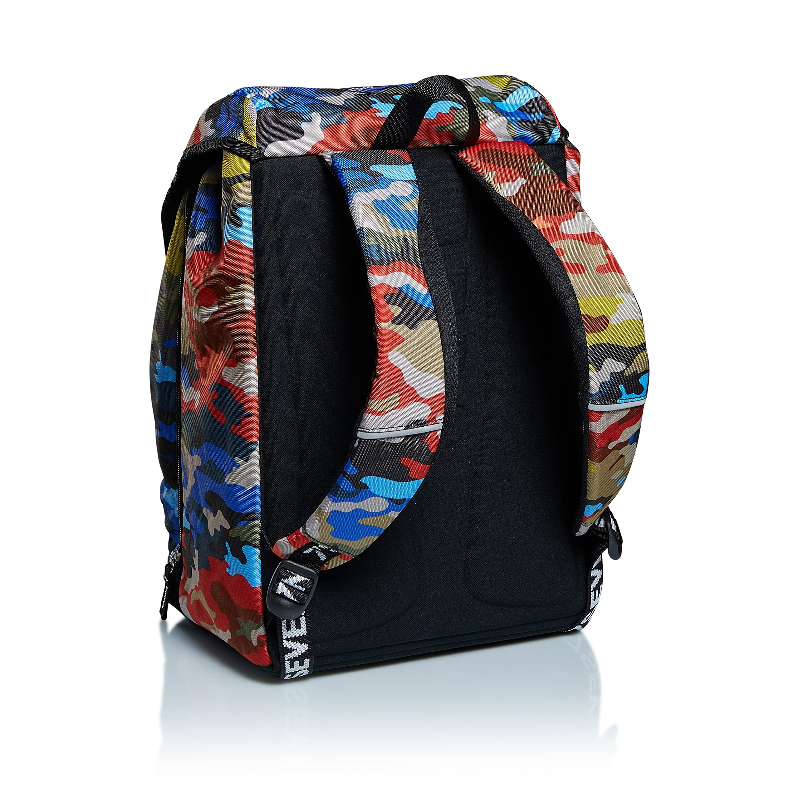 Zaino Scuola Estensibile SEVEN - ADVENTURE CAMO, Verde Militare, 28 Lt + Coprizaino Antipioggia Impermeabile