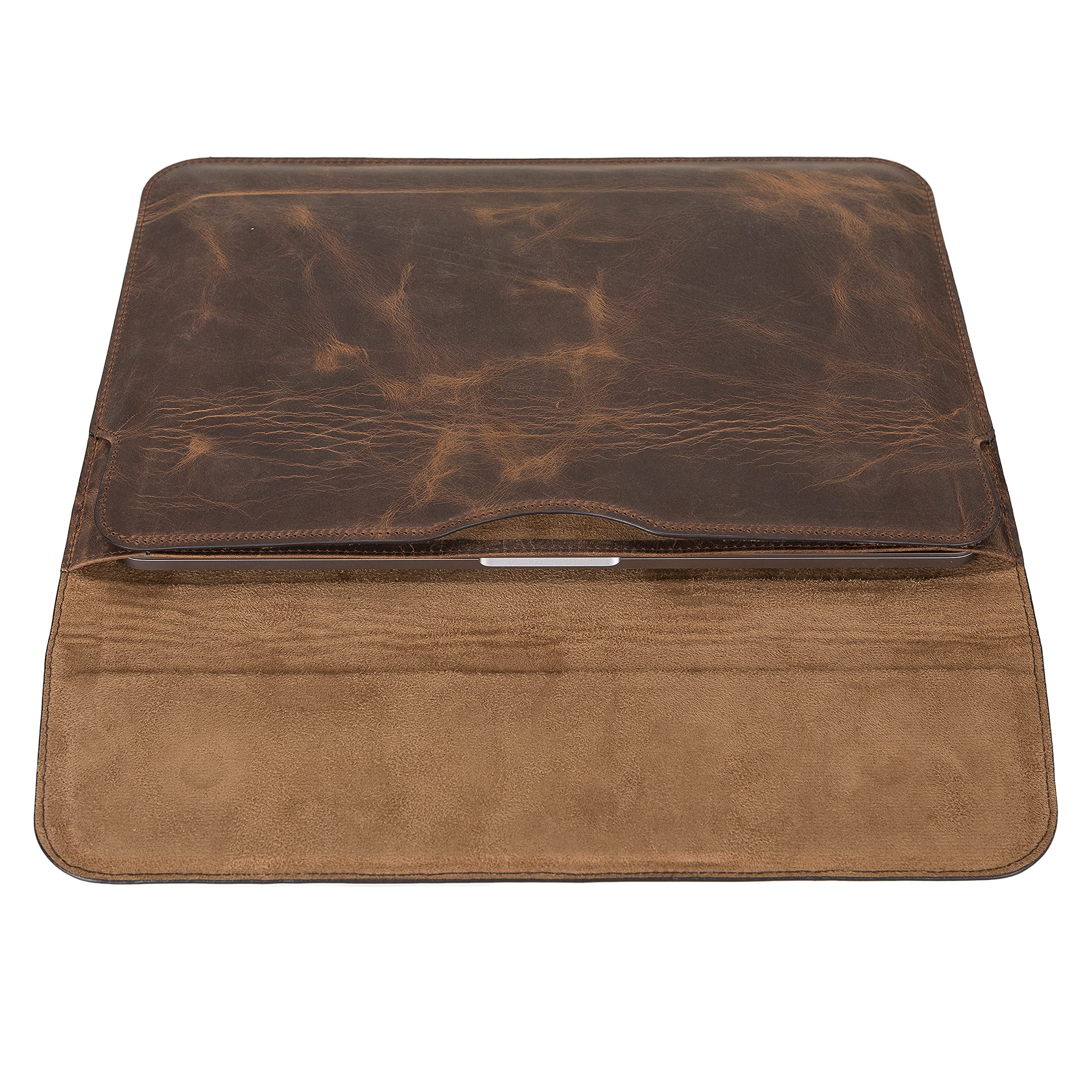 Solo Pelle MacBook Pro 13 und 14 Zoll & Air Retina 13 Zoll Retina, Air M1 Pro Ledertasche Case Hülle Montana für das Apple MacBook Pro 13" Inch aus echtem Leder (Vintage Braun)
