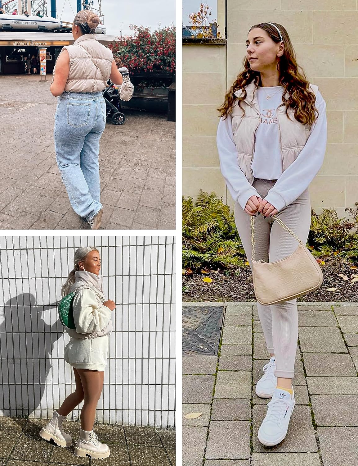 UANEO Womens Cropped Puffer Vest Zip Up Stand Collar Sleeveless Padded Cropped Vest - Image 6