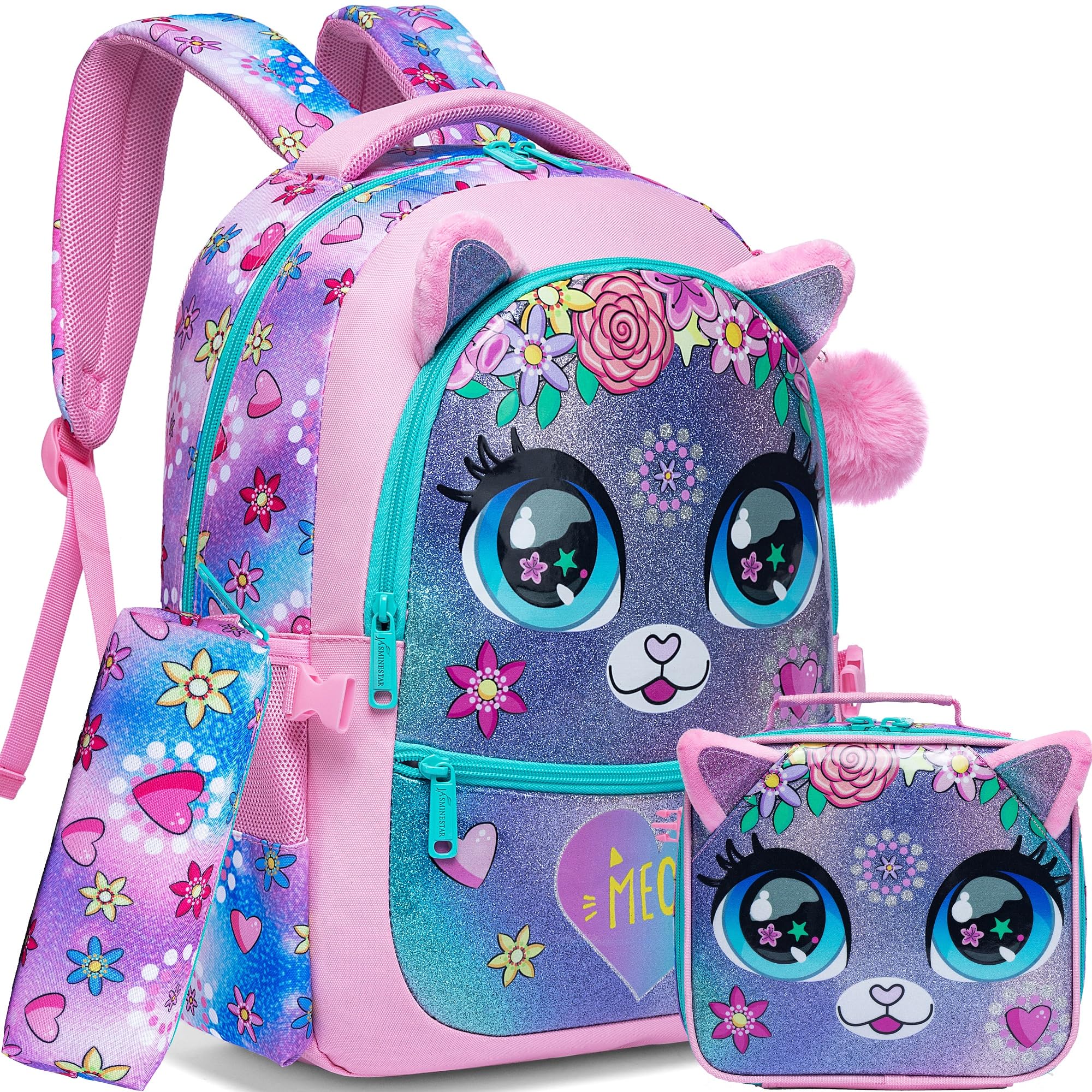 Meetbelify Backpacks for Girls School Bag Cute Girls Backpacks Ages 8-10 Kids Bookbag Set Travel Backpack for Preschool Kindergarten Elementary