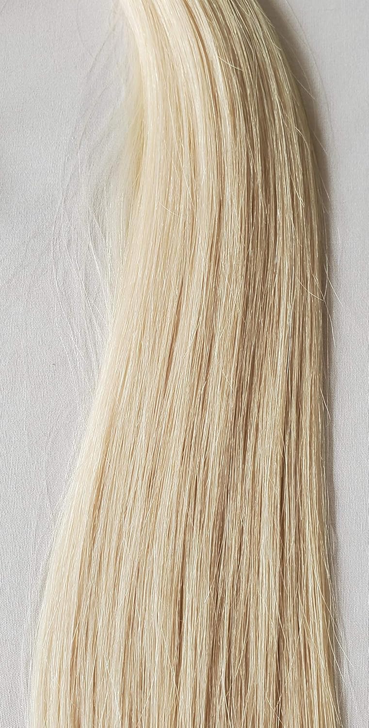 Hair Faux You 18" Hand-Tied Weft Hair, 8 Bundles, 100 grams, Soft Silky Straight,100% Human Remy Weft Hair Extensions #1001 Icy White Platinum Blonde