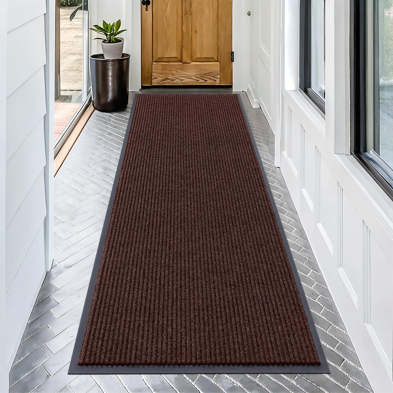 OLANLY Front Door Mat Indoor Outdoor Entrance, Waterproof Heavy Duty Doormat, Fade Resistant, Low Profile, Easy Clean Patio Porch Welcome Floor Mats for Entry, 29.5x17, Beige — view 131