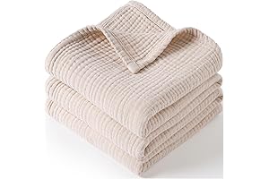 Neutral Cotton Crib Blanket Set for Baby Boys and Girls - Soft...