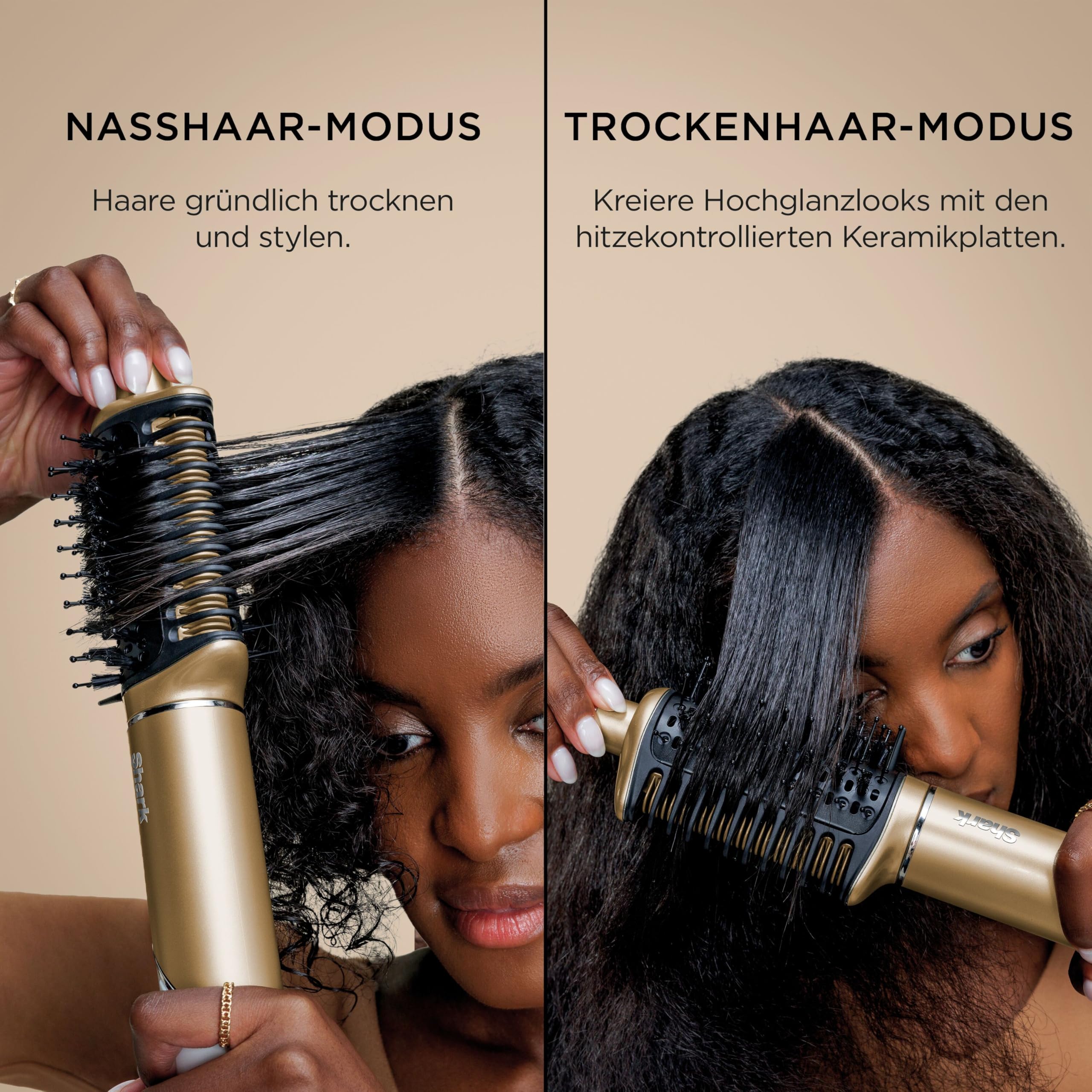 Shark Glam Multistyler Haartrockner mit Keramik Gloss-Lock-Technologie Styling-Aufsätzen Silki Glossi