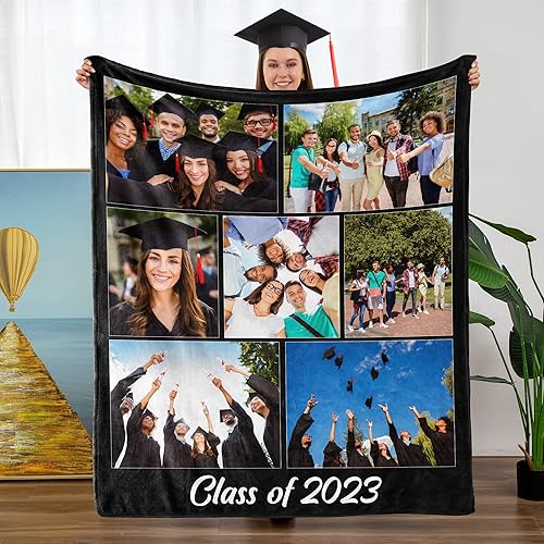 Miniatura 8 de Manta de fotos personalizada para hija, hijo, manta de cama de franela suave, regalo de cumpleaños o boda (9 fotos, 60 x 50 pulgadas) 9 fotos,1