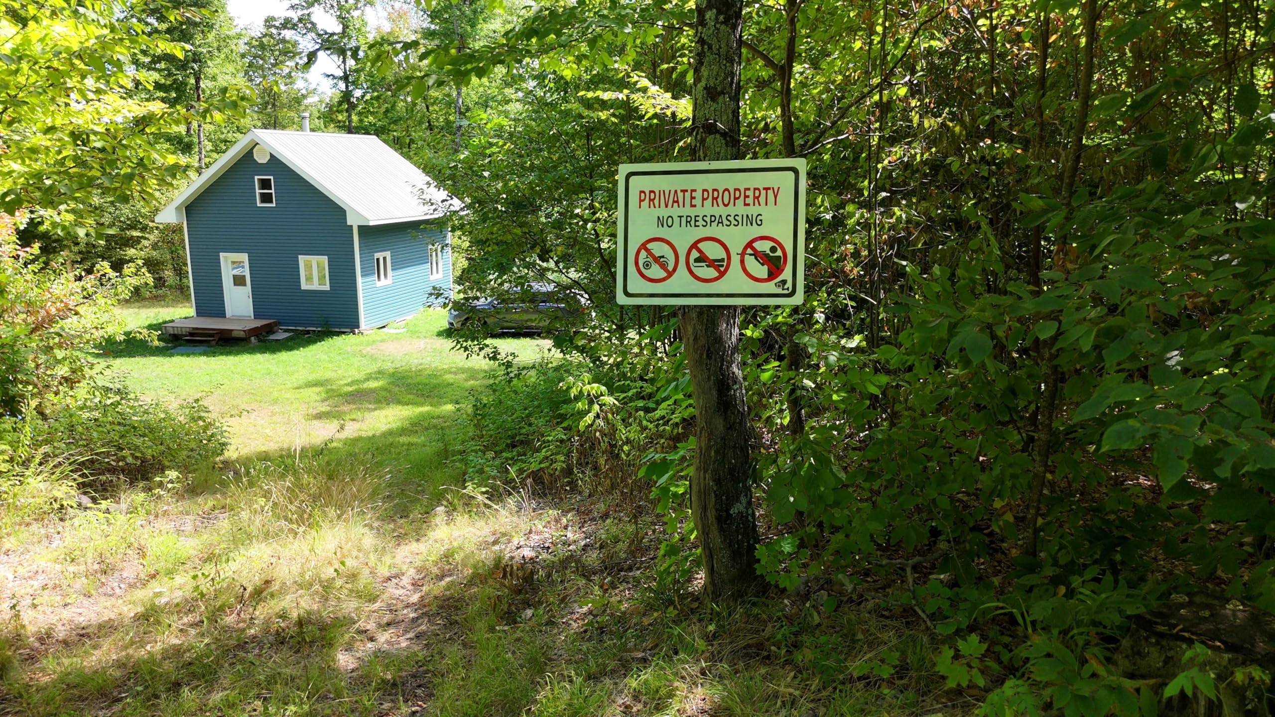Panneau « No Trespassing » – Propriété privée – 61 x 81 cm en aluminium robuste, panneau de sécurité réfléchissant et résistant aux intempéries pour l'extérieur