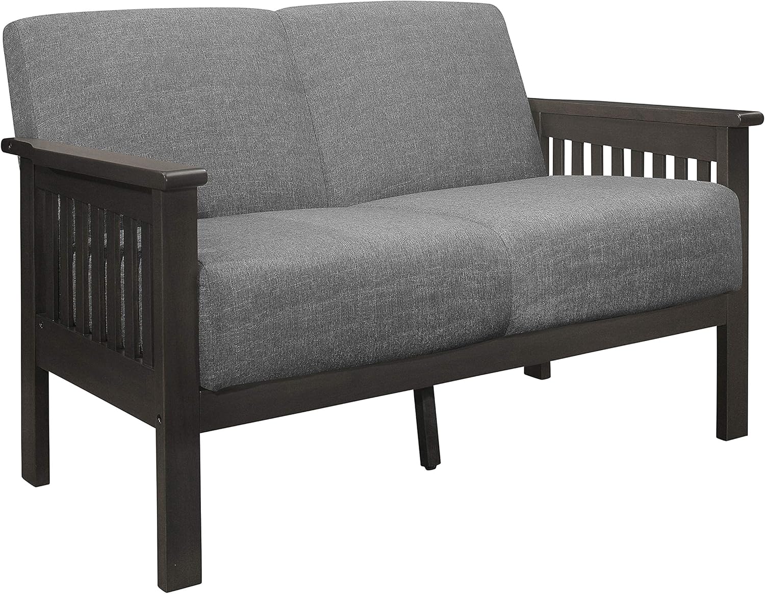 Lexicon Noel 49.5" W Fabric Living Room Sofa Loveseat, Gray