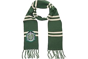 Harry Potter Slytherin Patch Knit Scarf, Officially Licensed, OSFM, Green
