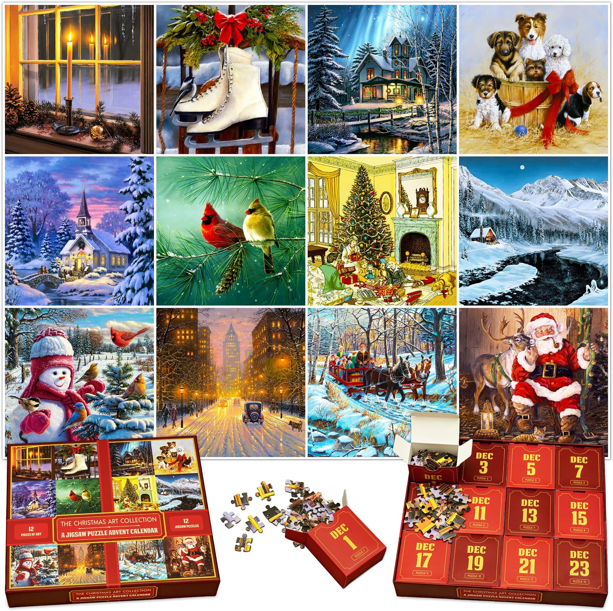 Mindmade Puzzle Advent Calendar - The Christmas Art Collection