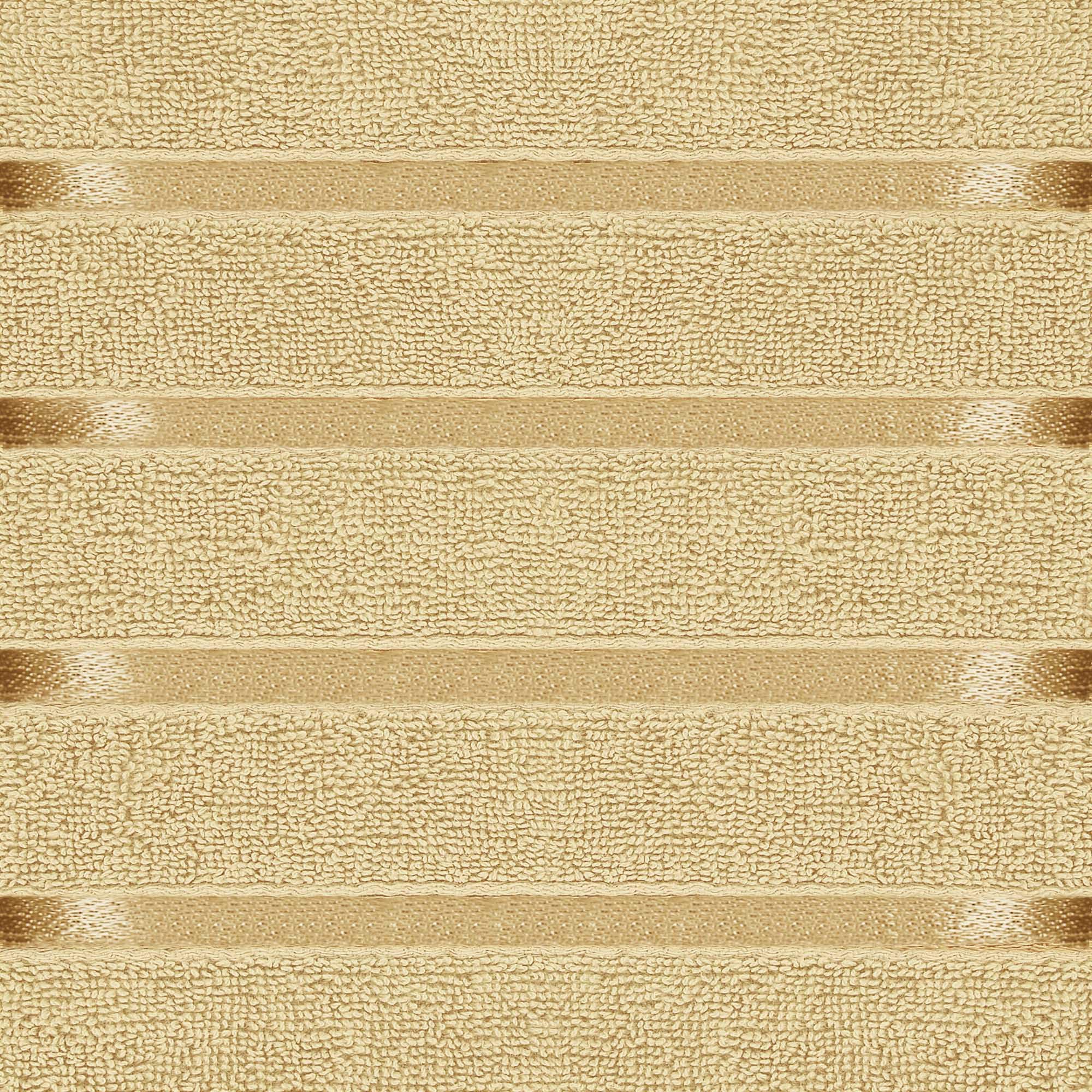 Utopia, Set di 8 asciugamani, con 2 teli bagno, 2 asciugamani ospiti, 4 salviette, in 100% cotone filato ad anelli da 600 g/m², altamente assorbenti, con strisce in viscosa, per uso quotidiano (beige)