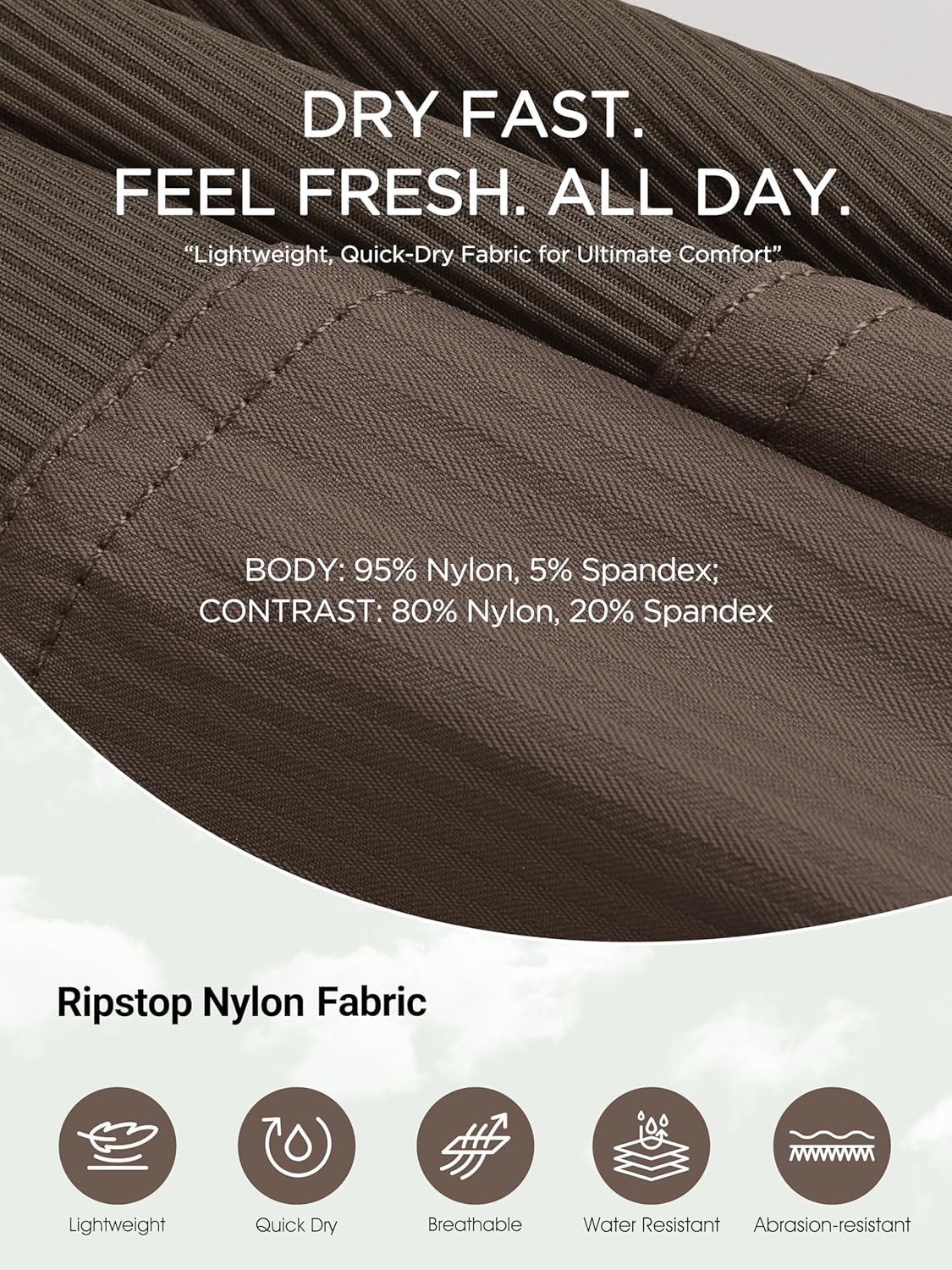 ODODOS Women's Lightweight Ripstop Athletic Shorts 3.5" - High Waisted Quick-Dry Workout Running Shorts with Pockets - 3.5" - Image 6