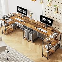 Vista 15 de Escritorio en forma de L de 53 pulgadas, escritorio para juegos en forma de L con tomas de corriente y luces LED, escritorio para computadora