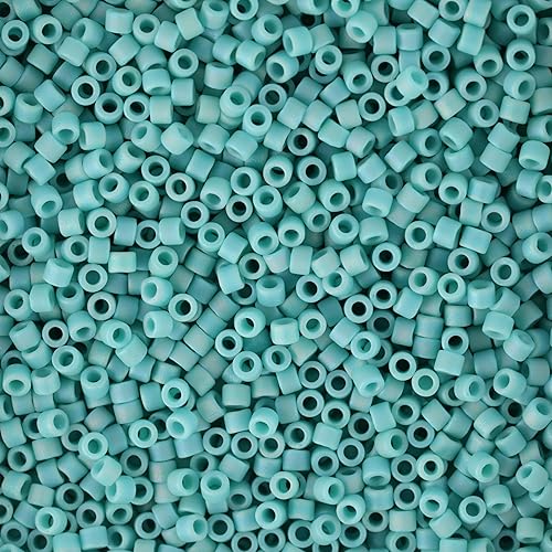 Miniatura 2 de Miyuki Delica - Cuentas de semillas 11/0 'Opaque Turquoise Matte AB' DB878 0.24 oz