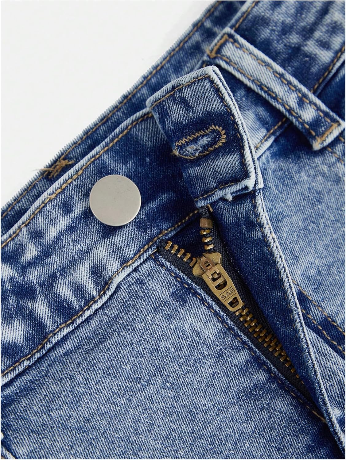 GORGLITTER Girl's Jean Denim Skirts Cute High Waisted Button Zipper Fly Flap Pocket Cargo Bodycon Mini Short Skirt Outfits - Image 3