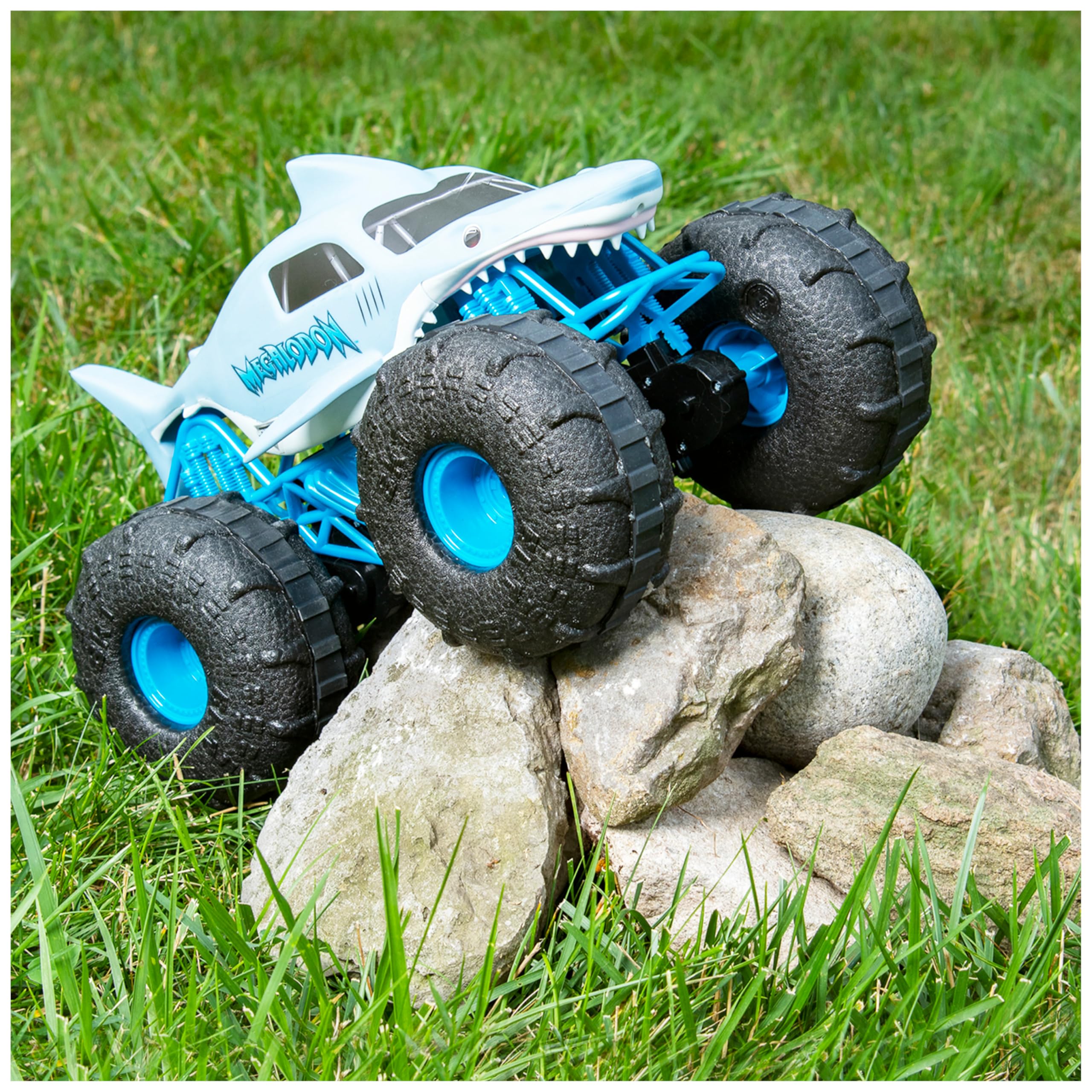 Monster Jam Megalodon Storm, Veicolo Radiocomandato 1:15, RC per Tutti i Terreni, Giocattolo Bambini 4+ Anni