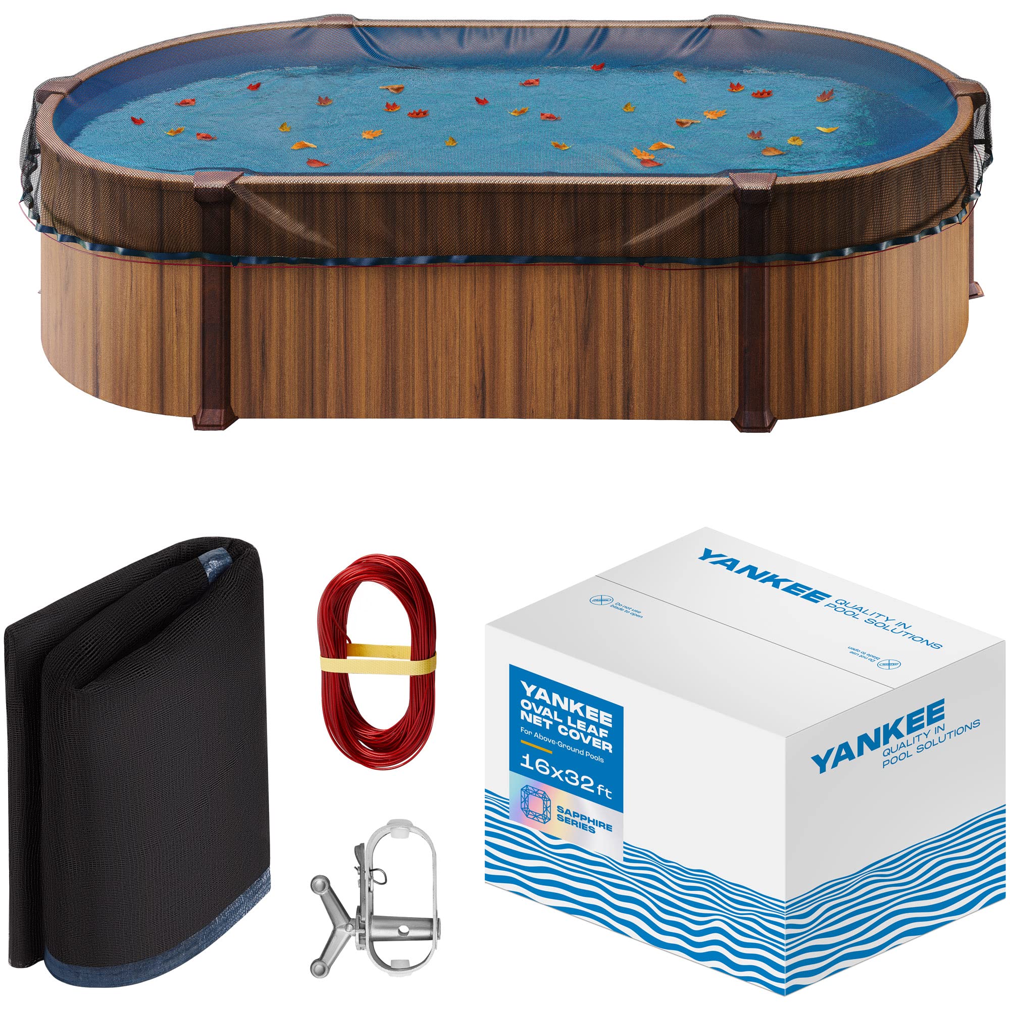 Photo 1 of **SEE NOTES**
Yankee Pool Leaf Net Cover for Oval Pool 16x32 Ft - Heavy-Duty 0.15” Above-Ground Pool Net 