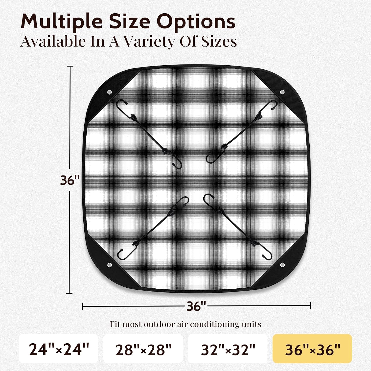COSFLY Air Conditioner Covers for Outside Units, Mesh AC Cover Outdoor, Breathable Heavy Duty Top Protection, All Seasons, Storage Bag - 36 x 36 Inches