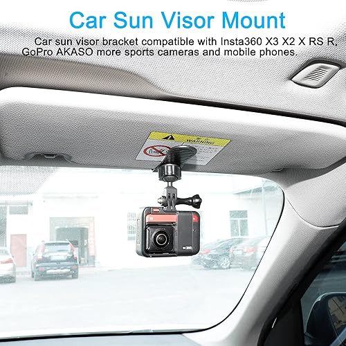 Miniatura 2 de PellKing Soporte para visera solar de coche VLOGsoporte de video para iPhone Samsung teléfono celular GoPro Insta360 X3 X2 X RS R AKASO DJI Osmo
