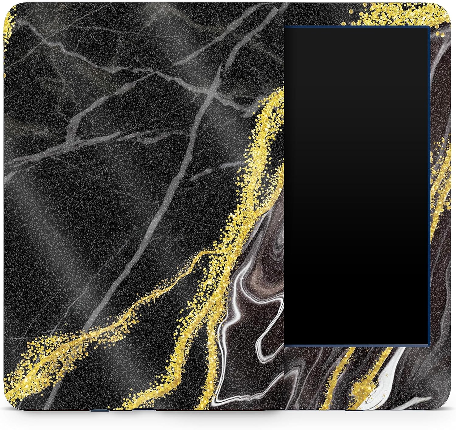MightySkins Glossy Glitter Skin Compatible with Amazon Kindle 6-inch 11th Gen (2022) Full Wrap - Black Marble Glitter | High-Gloss Glitter Finish | Easy to Apply | Made in The USA