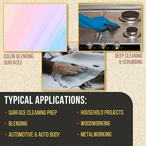 Miniatura 6 de Dura-Gold Paquete variado de 10 almohadillas prémium de 6 x 9 pulgadas 2 unidades cada granate gris dorado morado y blanco rayas estropajo lijado