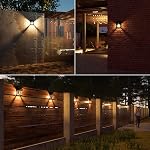 Jyoiat Outdoor Solar Wall Lights - 2 Pack Porch Wall Square Lights with 3 Modes & Motion Sensor Front Fence Lantern Lights for Outside,Backyard,Garage Decorative (2)