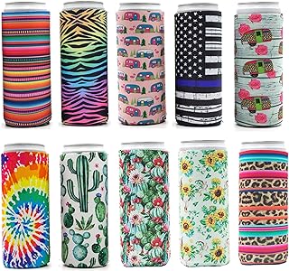 Slim Can Cooler for 12oz Skinny Can Coolers - Insulated Neoprene Can Sleeves Perfect for White Claw, Slim Beer, Spiked Seltzer