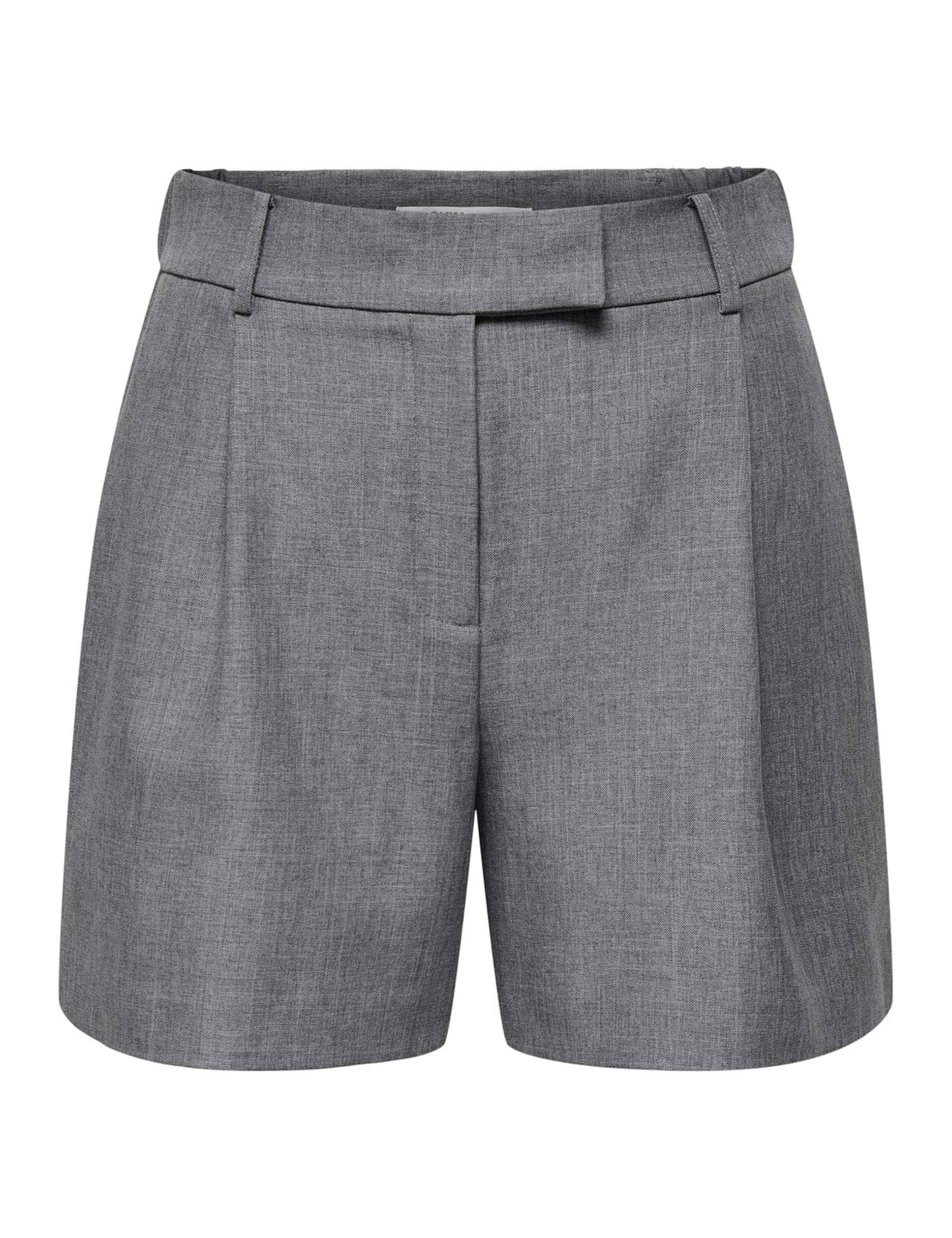 ONLY Women's Onllinda Hw Mel TLR Noos Shorts with high Waistband and Wide Leg, Medium Grey Melange, L