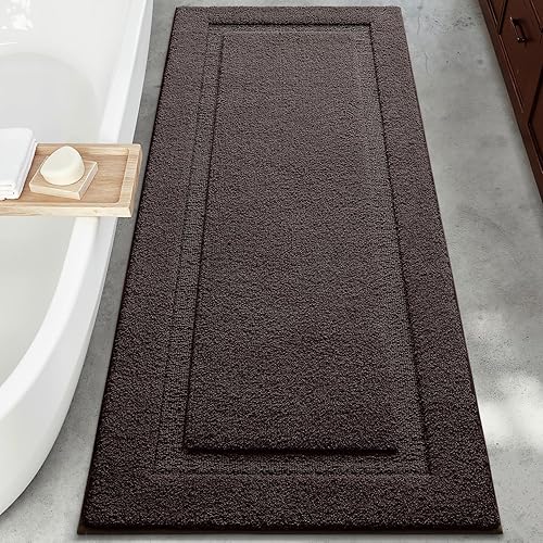 Miniatura 20 de LUMI Alfombras de baño ultrasuaves antideslizantes con parte trasera de goma, absorbente y lavable, de secado rápido, alfombra de felpa de