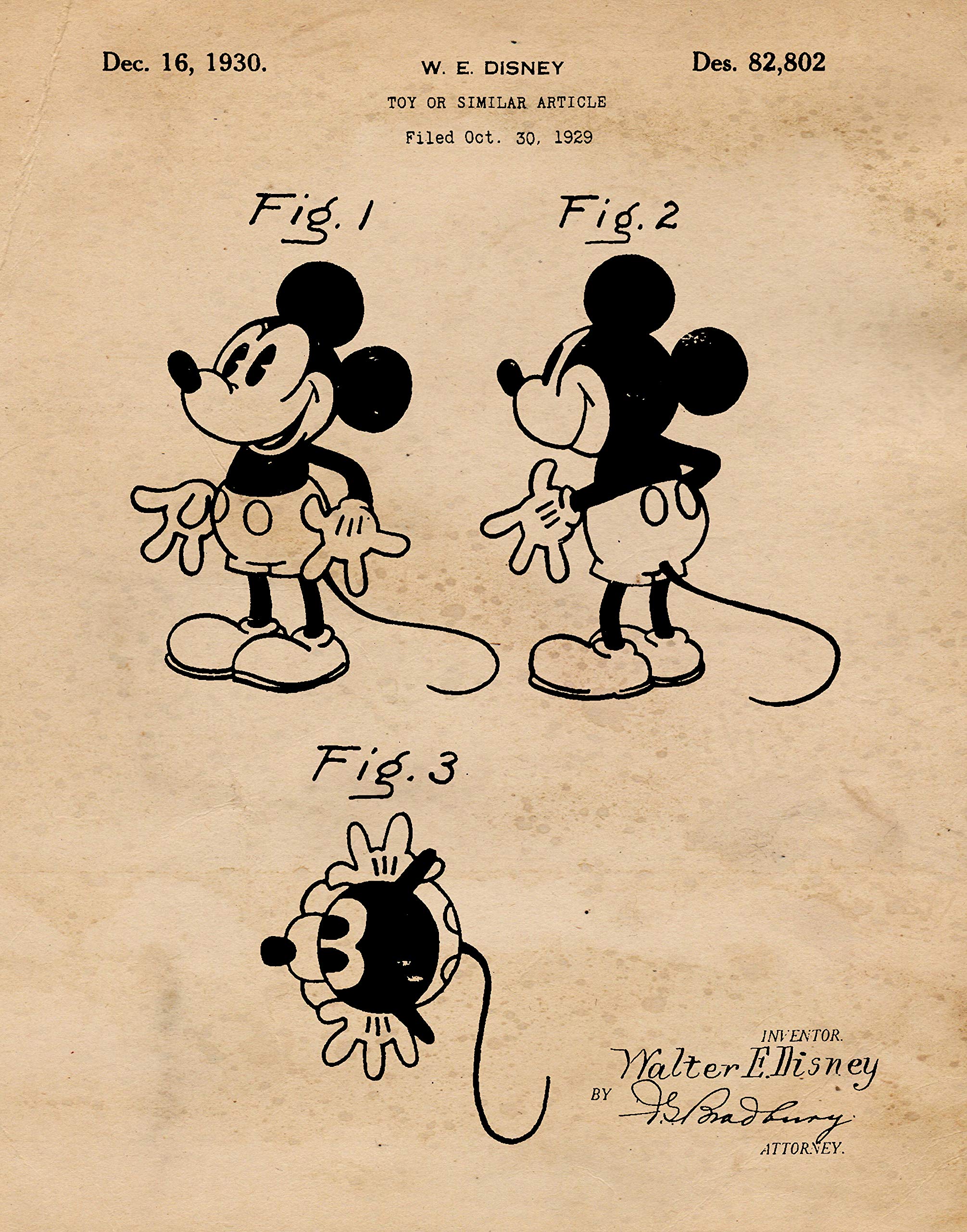 Amazon.com: STARS BY NATURE Classic Mickey Patent Prints, 1 (11x14