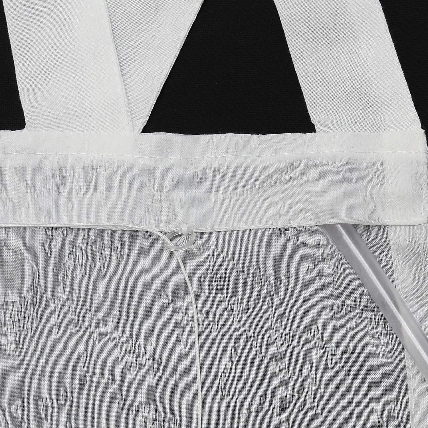 Tenda a pacchetto Delien bianca effetto lino, trasparente con passanti a V, tinta unita, per finestra, 1 pezzo., Poliestere, bianco, BxH 140x140cm