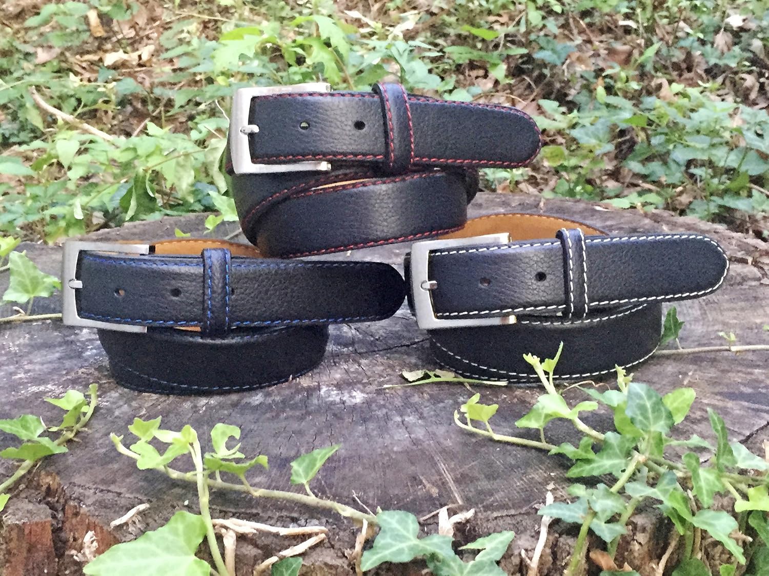Fresco Golf Full Grain Leather Casual Black Men's Belt