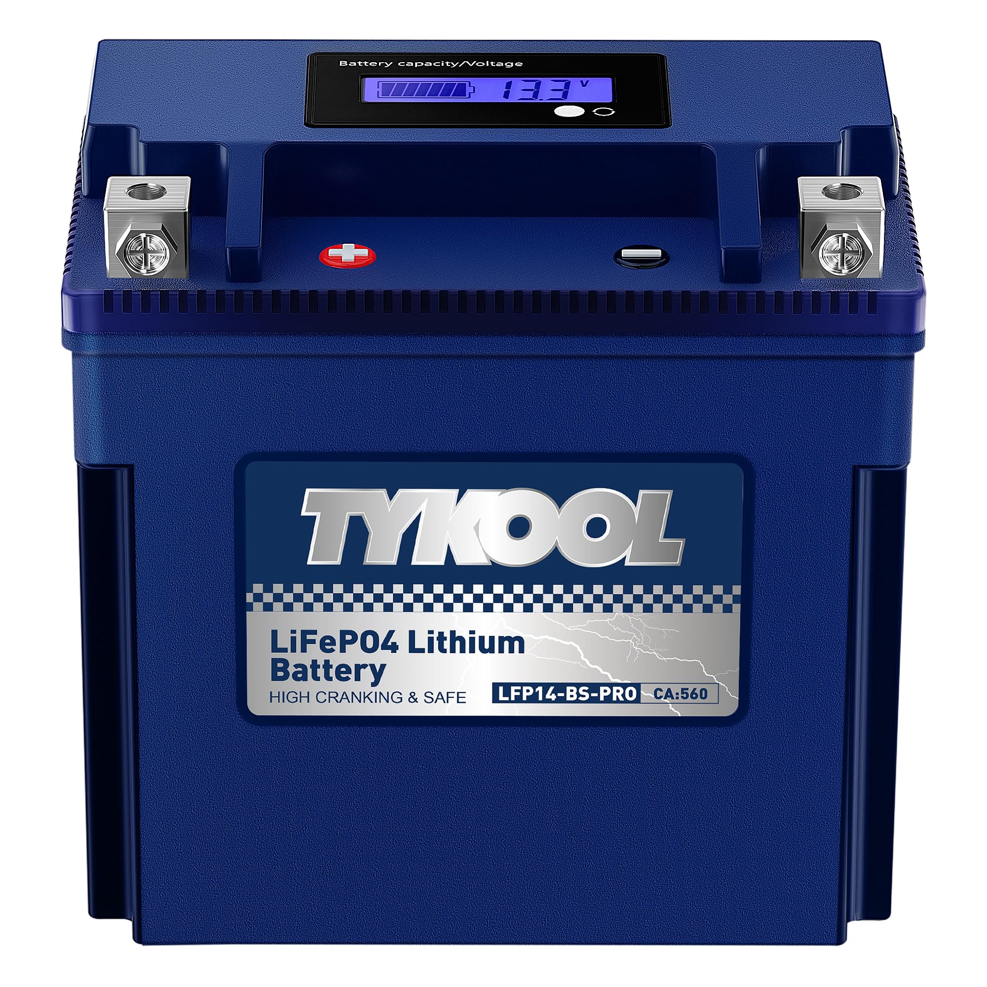 TYKOOL YTX14-BS/YTX14H/GYZ16H High Performance Lithium LiFePO4 Motorcycle Battery,480CCA,12V 8Ah,Fits for ATV,UTV,Jet Ski,Snowmobile,Quad,Tractor,Riding Lawn Mower,Polaris Battery